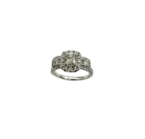 Designer 1.50 Carat Total Weight Cushion Cut Halo Ring