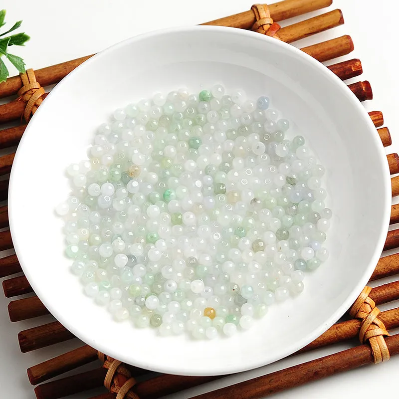 Diameter 3mm-4mm Natural Jade Beads Jadeite White Light Colors Bead WBD5