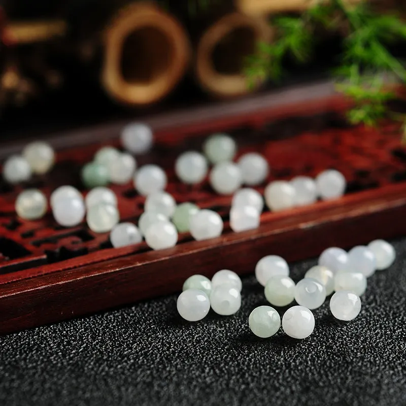 Diameter 3mm-4mm Natural Jade Beads Jadeite White Light Colors Bead WBD5