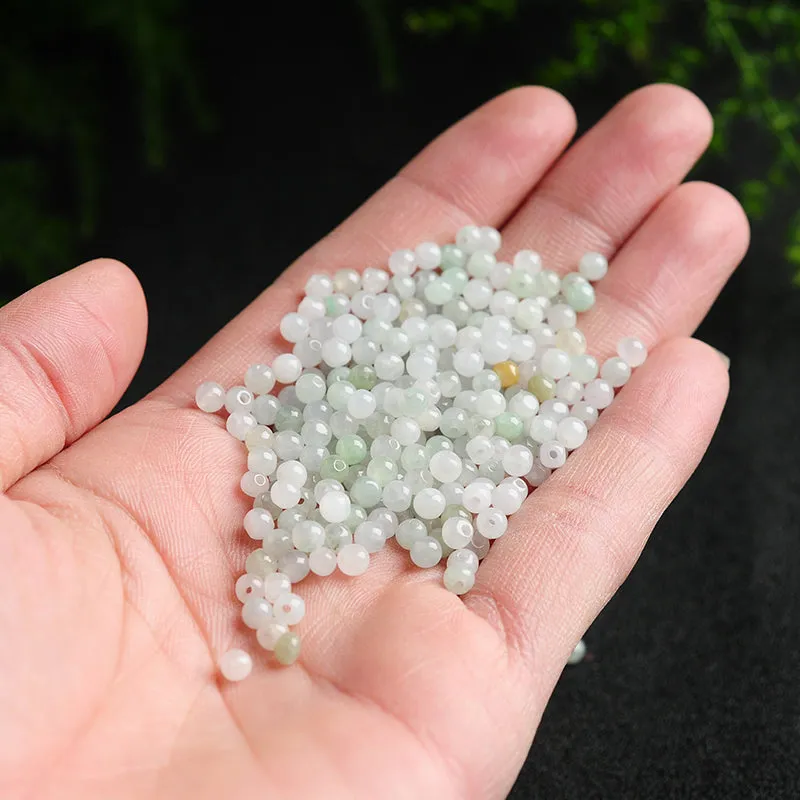 Diameter 3mm-4mm Natural Jade Beads Jadeite White Light Colors Bead WBD5