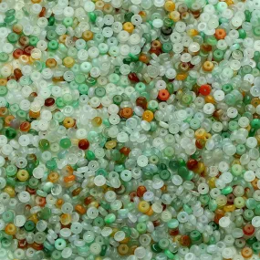 Diameter 4mm-4.5mm Thickness 1.5mm-2mm Natural Jade Beads Jadeite Mixed Colors Bead WBD23