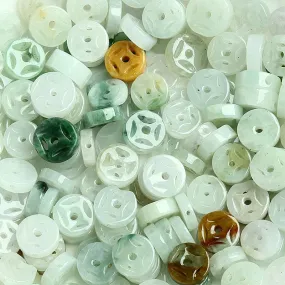 Diameter 7mm-8mm Thickness 2mm-4mm Natural Jade Beads Jadeite Mixed Colors Coin Bead WBD11