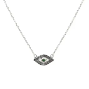 Diamond & White Gold Evil Eye Necklace