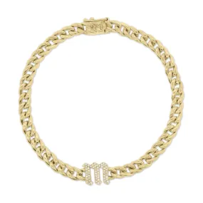 Diamond Gothic Initial Bracelet