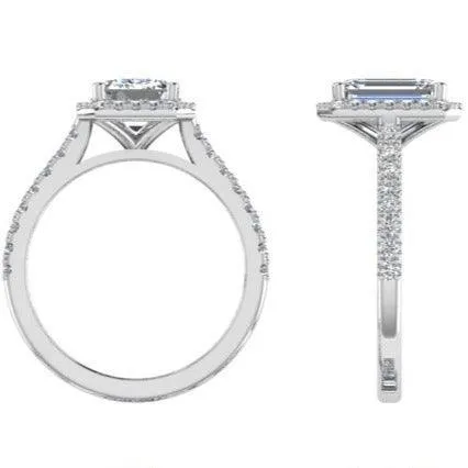 Diamond Halo Bridal Set