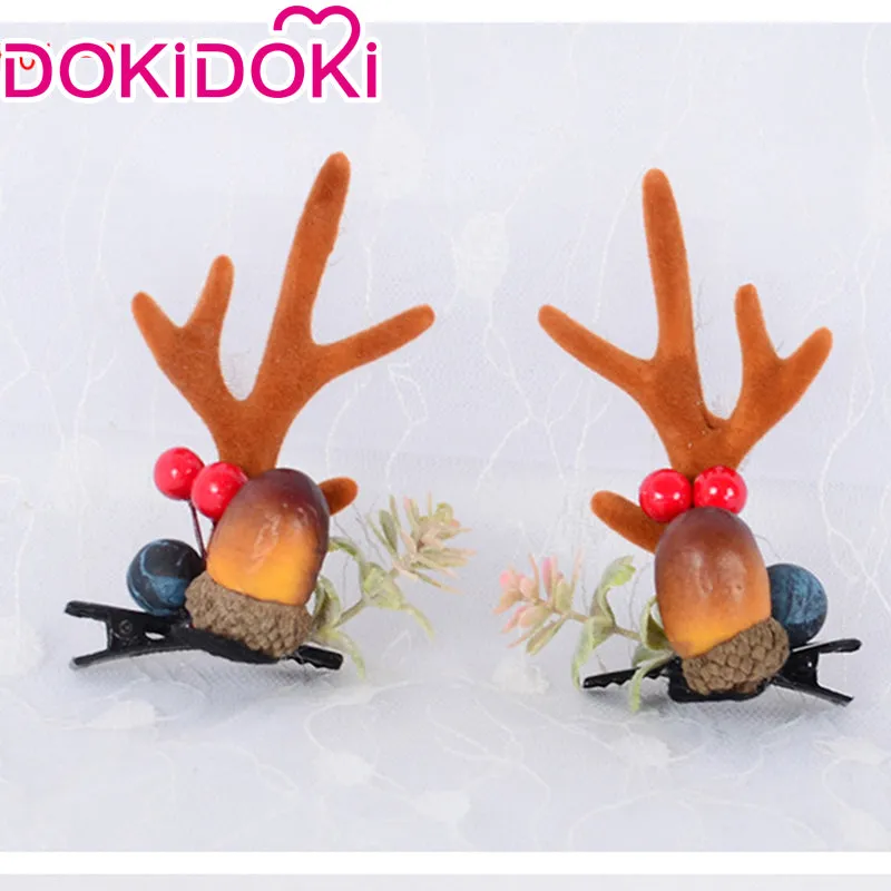 DokiDoki Cosplay Deer Ear Headwear Cute Headband Christmas Antlers Clip Flower Hairpin