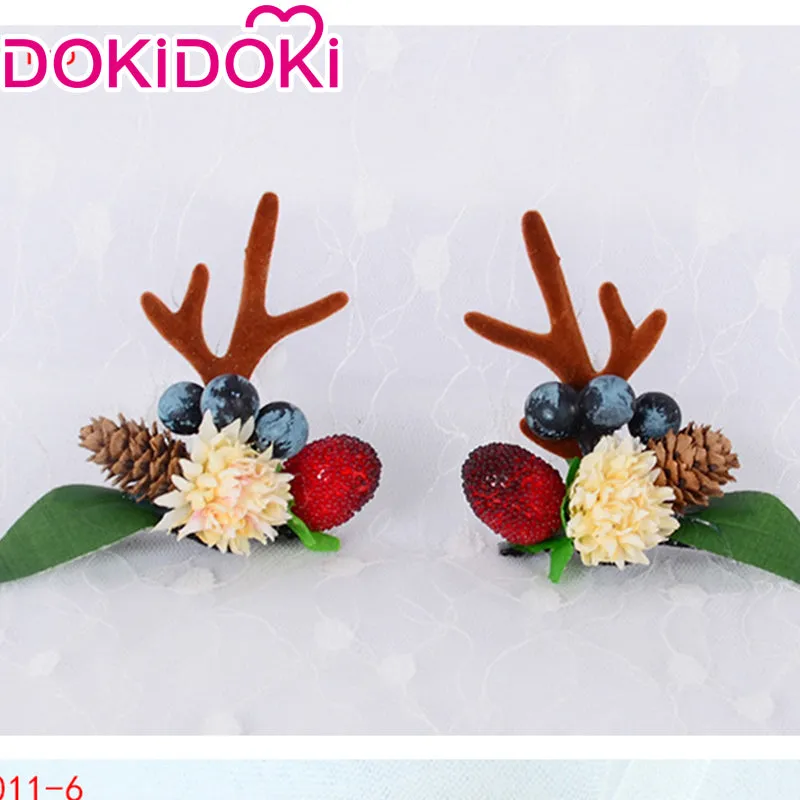 DokiDoki Cosplay Deer Ear Headwear Cute Headband Christmas Antlers Clip Flower Hairpin