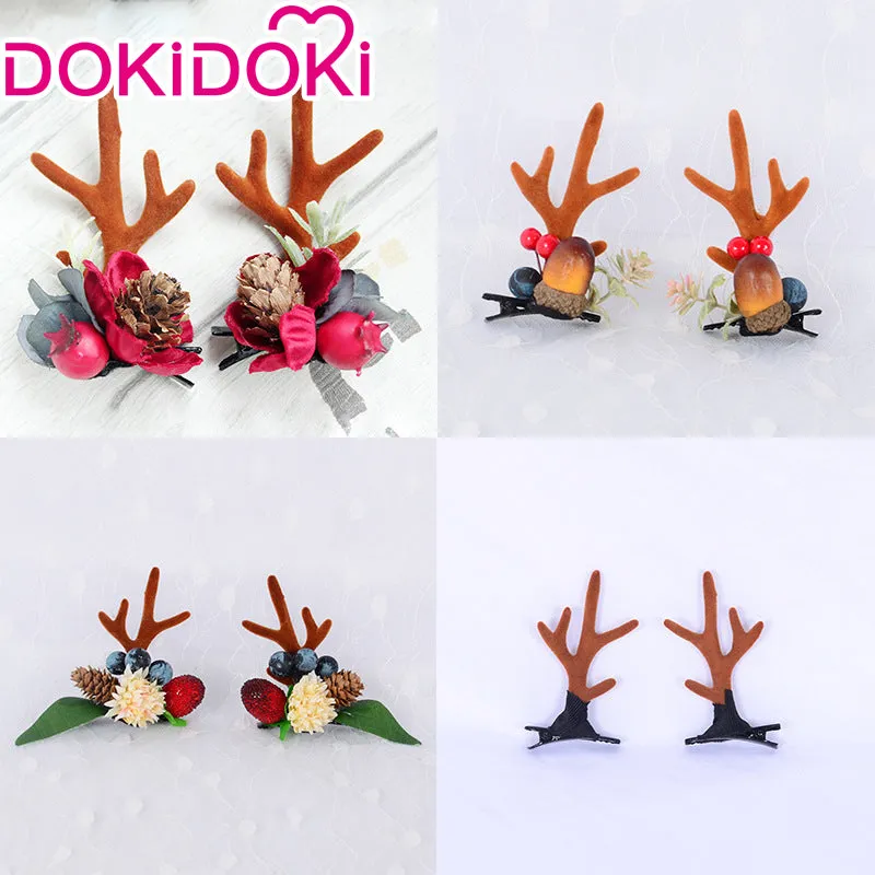 DokiDoki Cosplay Deer Ear Headwear Cute Headband Christmas Antlers Clip Flower Hairpin