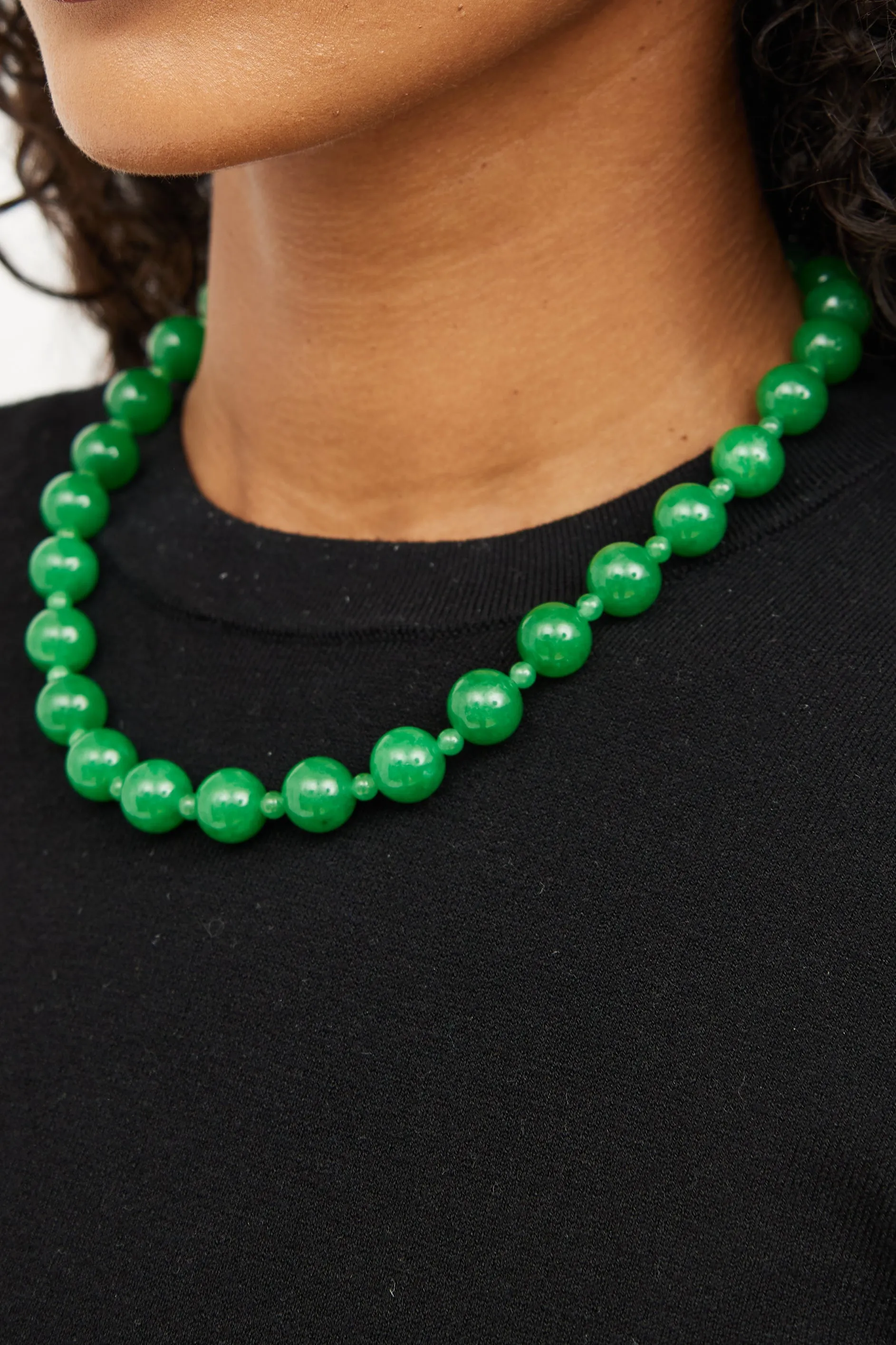 Dyed Jade Beaded Necklace