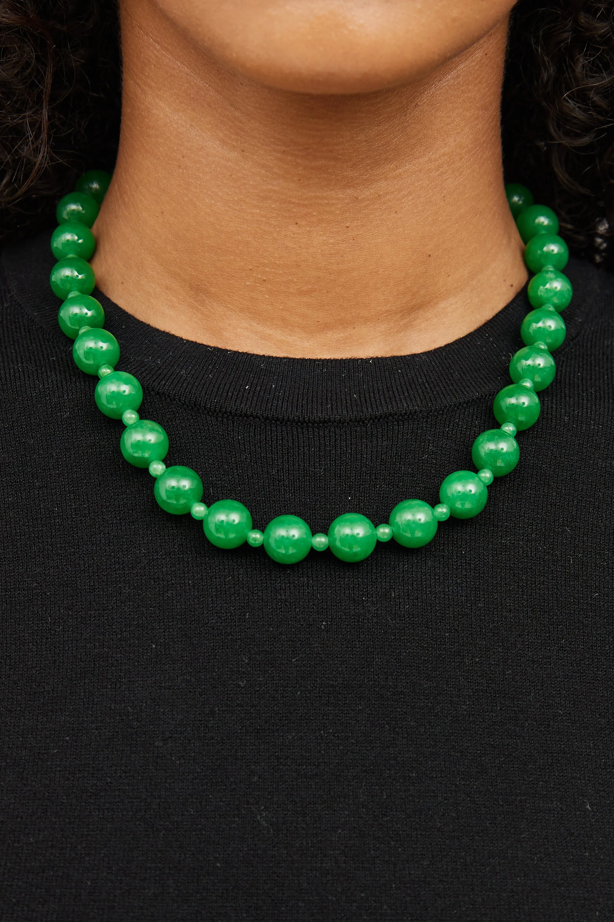 Dyed Jade Beaded Necklace