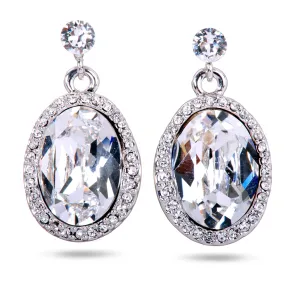 E7160 Wholesale Clear Pave Swarovski Elements Drop Earrings