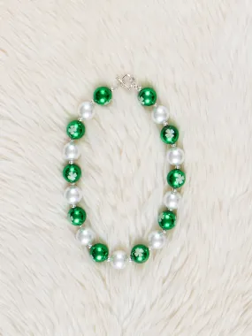 Emerald & Pearl Bubblegum Necklace