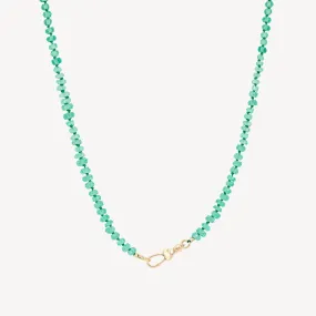 emerald beaded mood necklace - 10k yellow gold, emerald