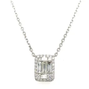 Emerald Shape 0.74ct tw Diamond Pendant Necklace