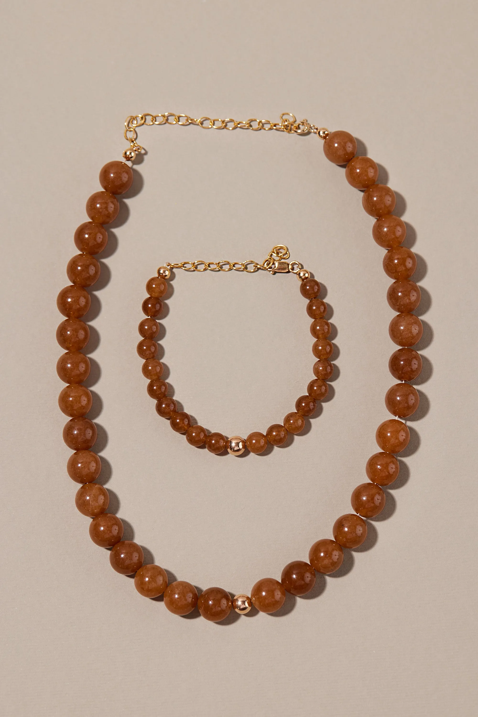 ERA CARAMEL BEADED NECKLACE