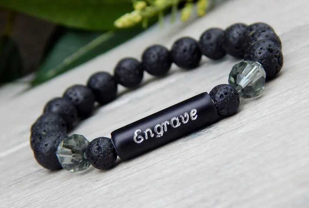 Essential Oil Lava Diffuser Bracelet with Personalized Engraving