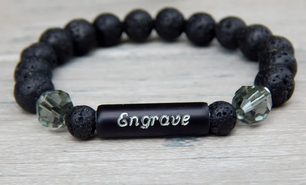 Essential Oil Lava Diffuser Bracelet with Personalized Engraving