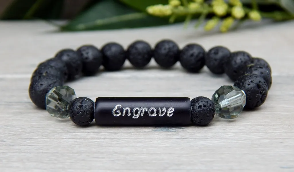 Essential Oil Lava Diffuser Bracelet with Personalized Engraving