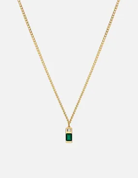 Everett Agate Necklace, Gold Vermeil/Baguette Sapphire