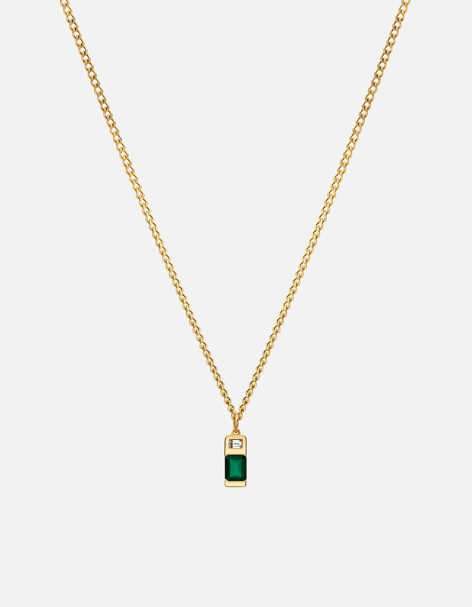 Everett Agate Necklace, Gold Vermeil/Baguette Sapphire