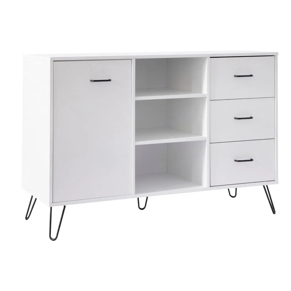 Exie 49 Inch Sideboard Buffet Console Cabinet with 3 Drawers, White By The Urban Port