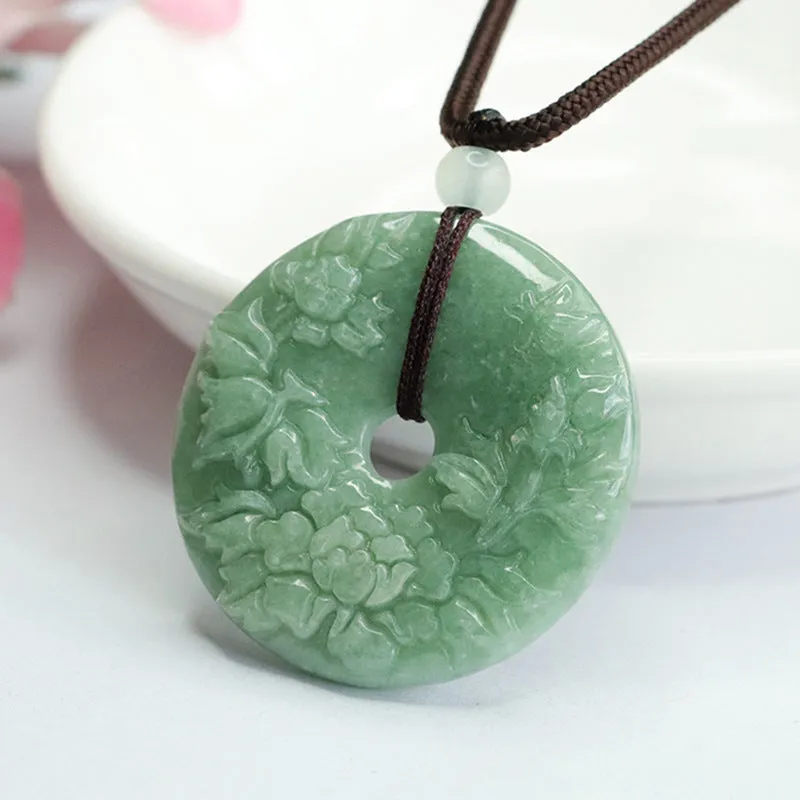 Exquisite Sterling Silver Jade Flower Pendant – Fortune's Favor Collection