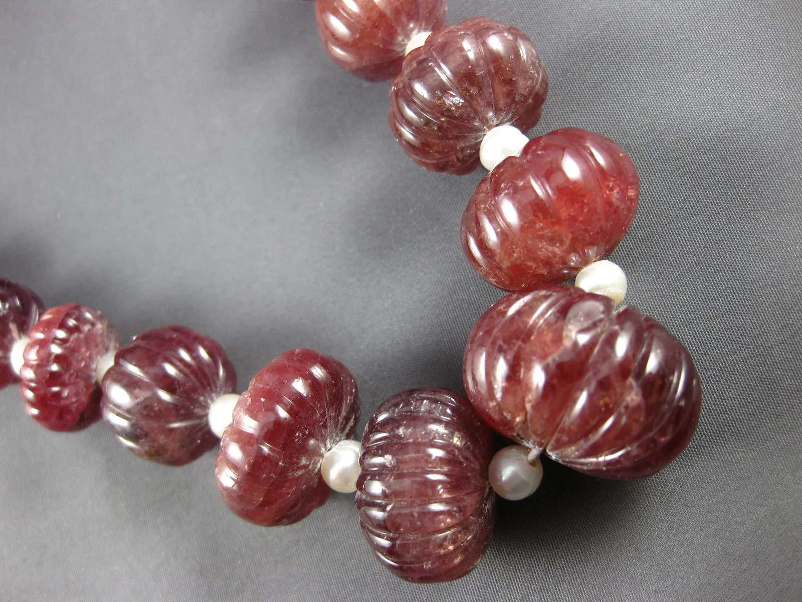 EXTRA LARGE & LONG 1223CT PINKISH BROWN SAPPHIRE & AAA PEARL BEADED FUN NECKLACE