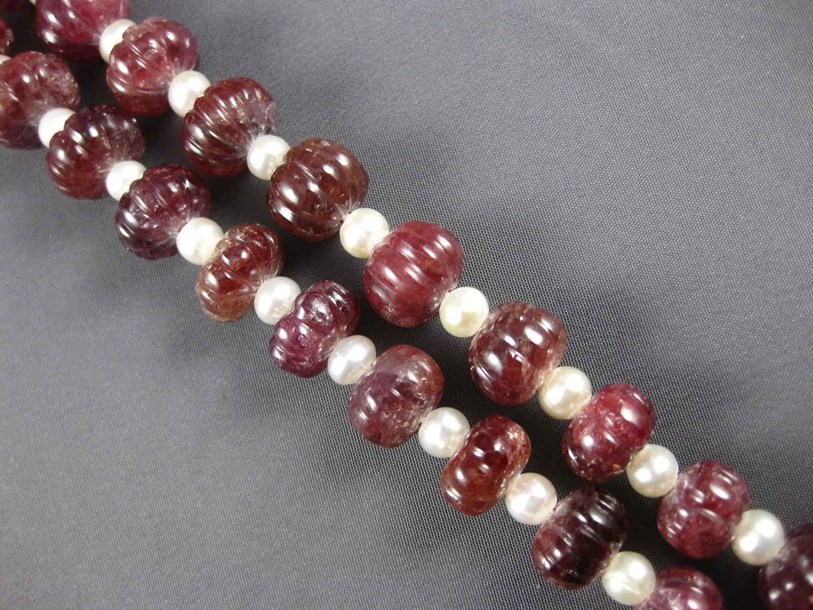 EXTRA LARGE & LONG 1223CT PINKISH BROWN SAPPHIRE & AAA PEARL BEADED FUN NECKLACE