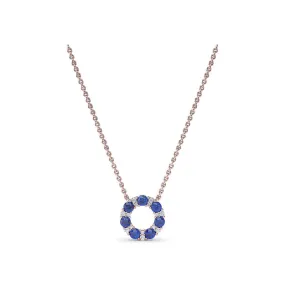 Fana Shared Prong Sapphire and Diamond Circle Necklace