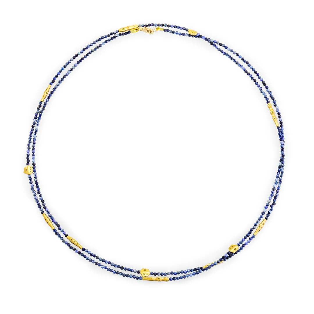 Flora Milky Sapphire 18ky Beaded Necklace