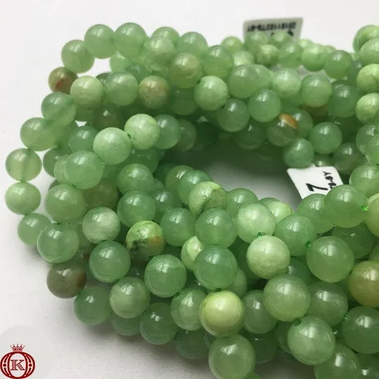 Flower Jade Beads Smooth Round