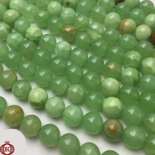 Flower Jade Beads Smooth Round