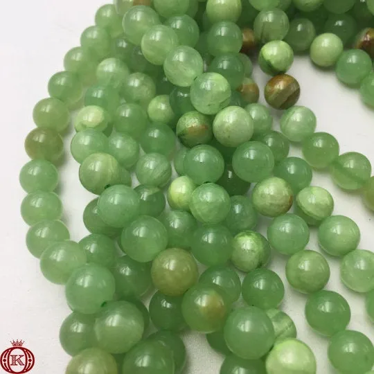 Flower Jade Beads Smooth Round