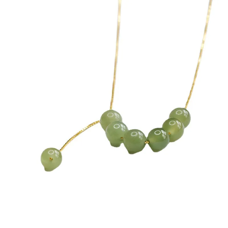 Fortune's Favor: Elegant S925 Silver and Natural Jade Beaded Necklace