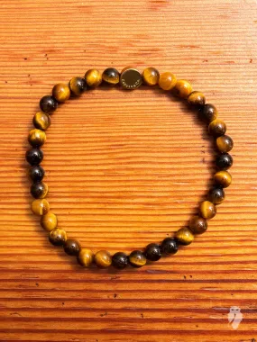 Gemstone Stretch Bracelet in Yellow Tiger Eye