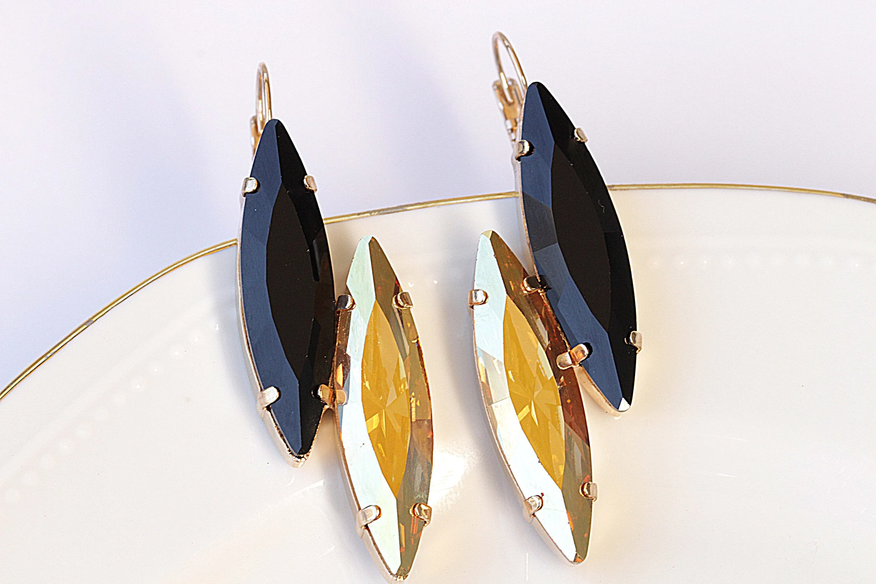 GOLD AND BLACK earrings