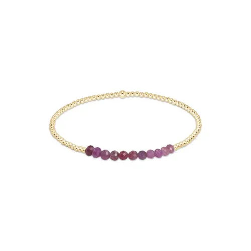 Gold Bliss 2mm Bead Bracelet - Gemstone