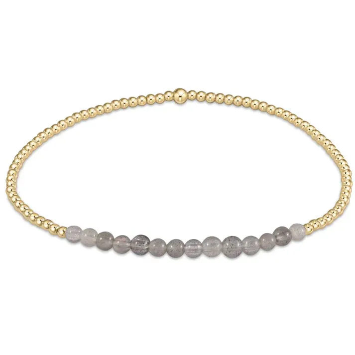 Gold Bliss 2mm Bead Bracelet - Gemstone