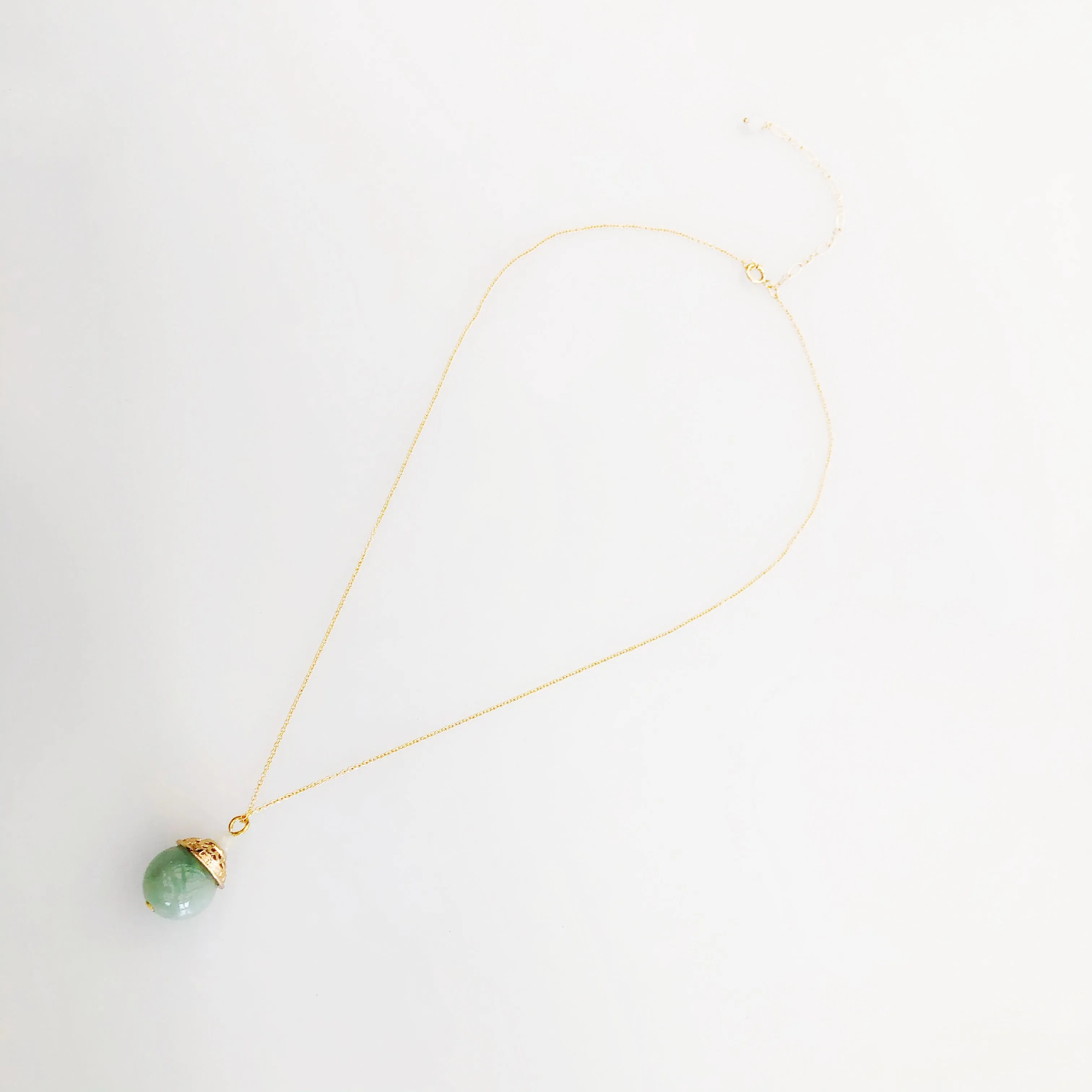 Gold Mint Jadeite Necklace