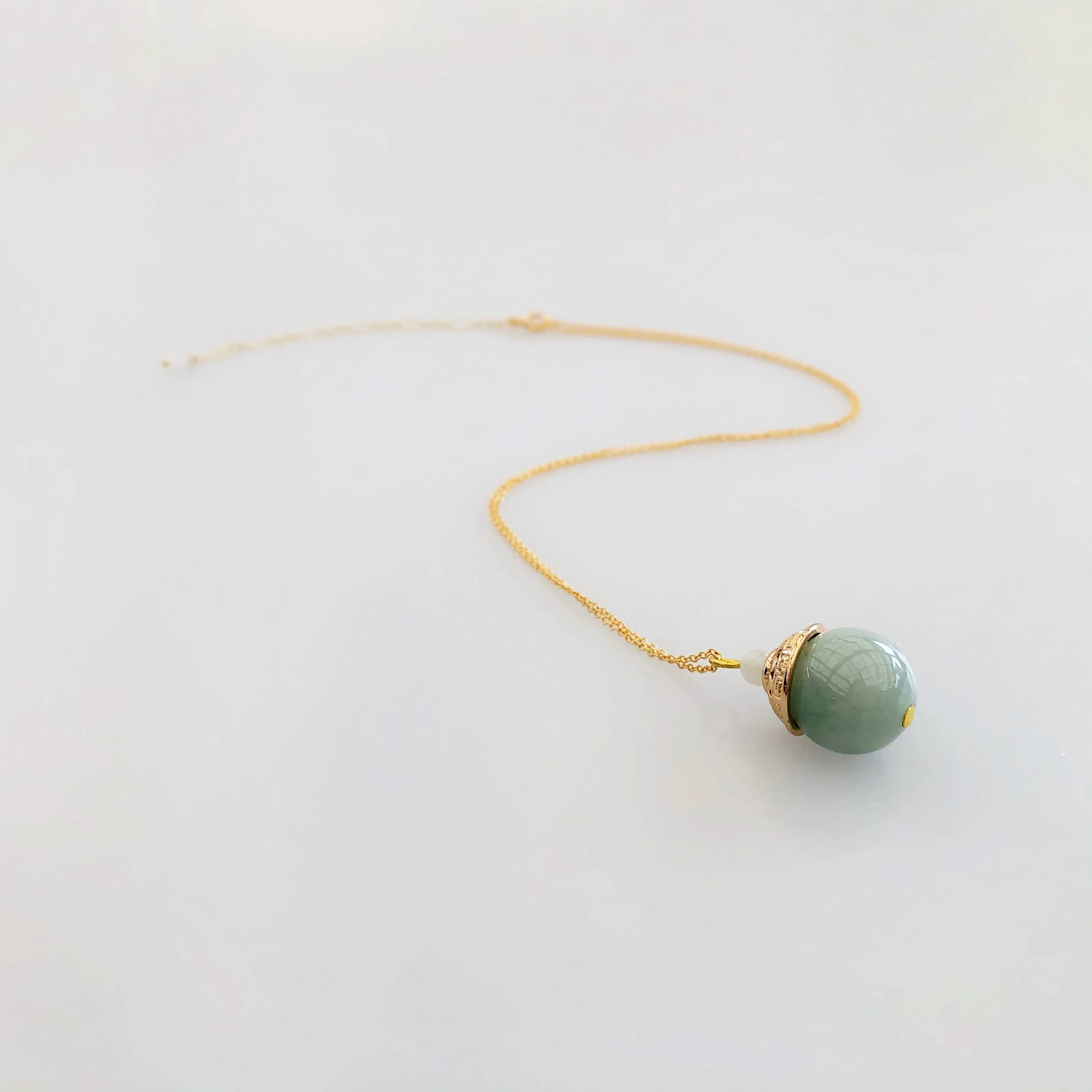 Gold Mint Jadeite Necklace