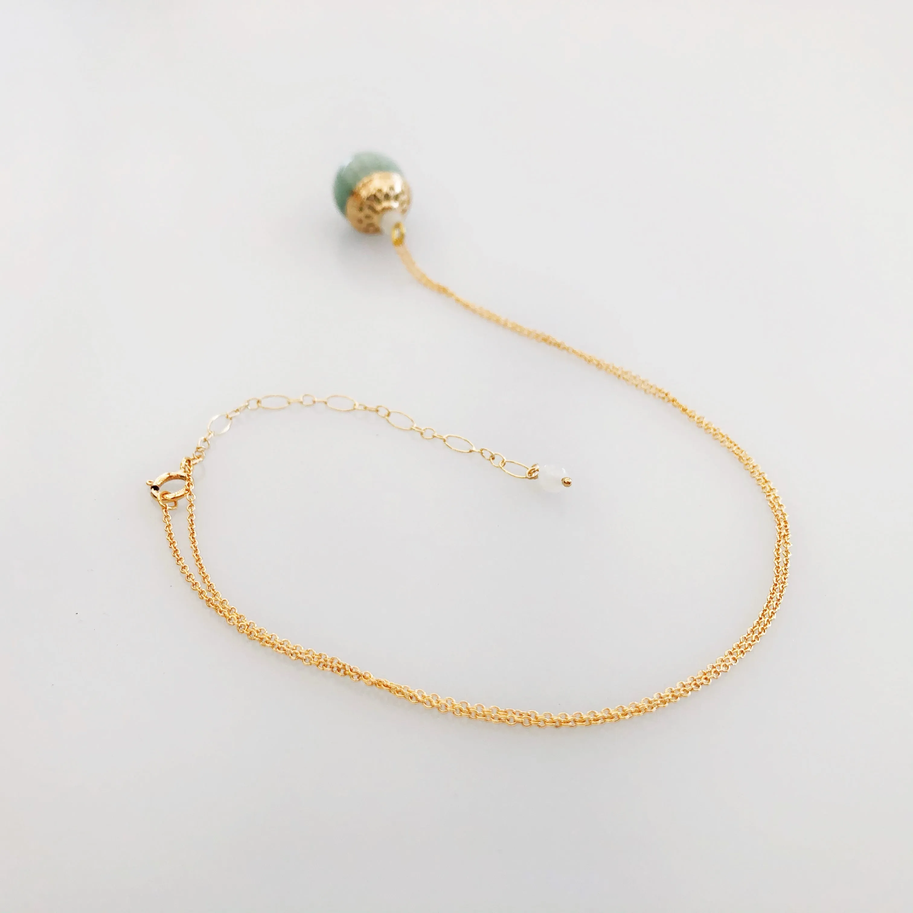 Gold Mint Jadeite Necklace