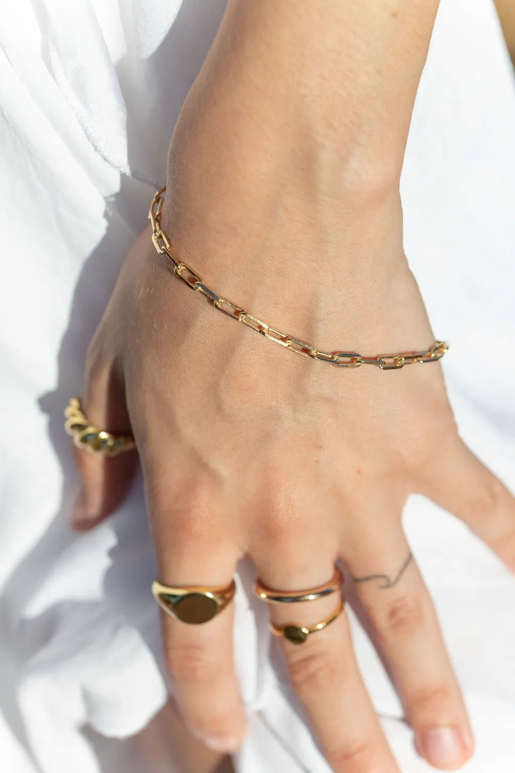 Gold Paperclip Link Chain Bracelet - Kaiea