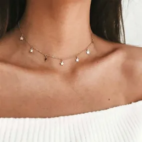 Gold Star Choker Necklace for Women