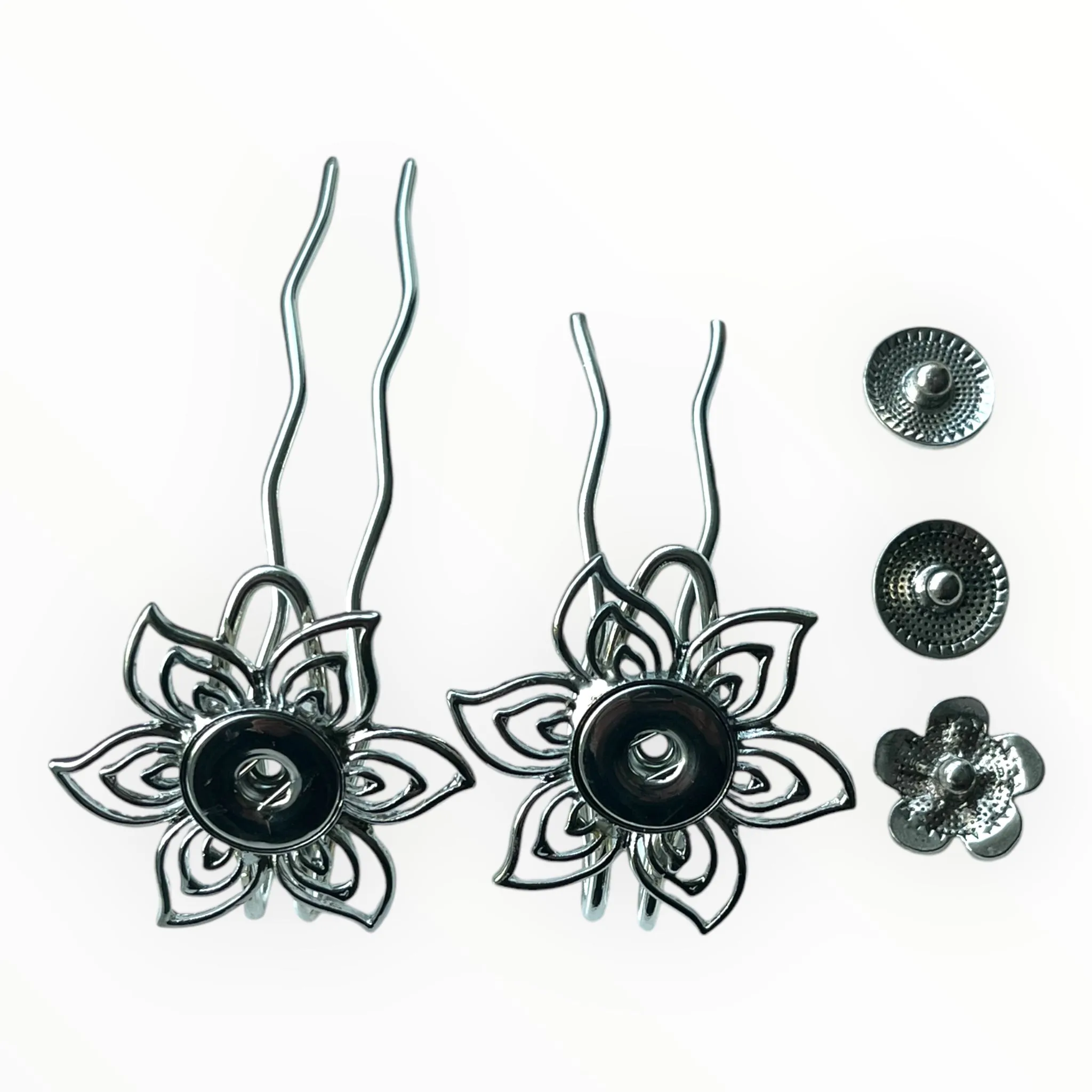 Hairpin Flower incl. 3 gratis buttons naar keuze