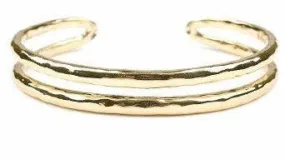 Hammered Open Cuff Bracelet Gold