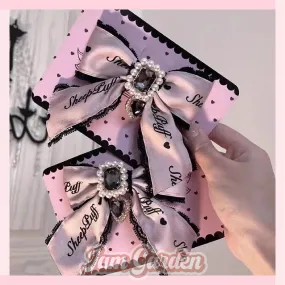 Handmade hairpin rhinestone bow headdress