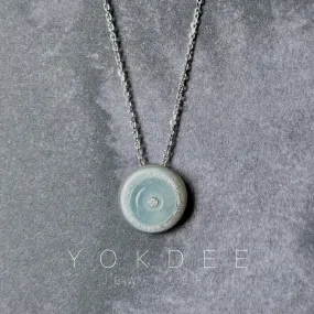 Icy A-Grade Jadeite Donut (Silk) Pendant No.172102