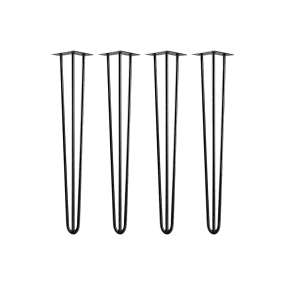 Industrial 3-Rod Steel Hairpin Table Legs 71cm, Set of 4