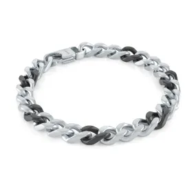 Italgem Men's 8" IP Steel Curb Link Bracelet