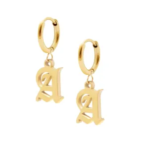 Ivy Initial Hoop Earrings